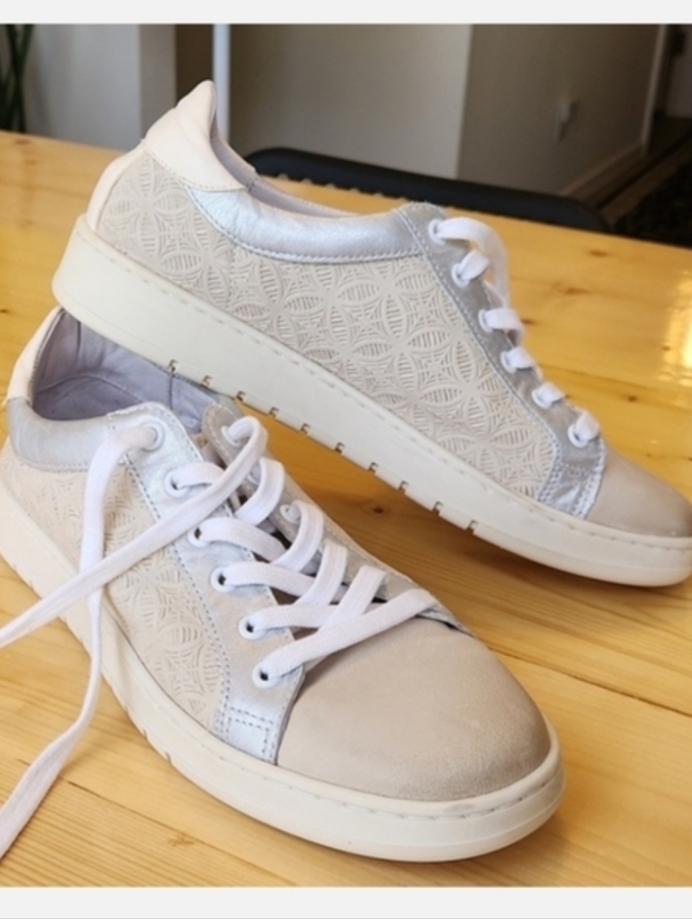 Miz Mooz Jane & Courtney Lace-Up Sneakers CJ Linen/Pewter EU 41 US 10